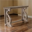 Gia Sofa Table- 50 Inch Rectangular- Carved Details- Brown Solid Wood
