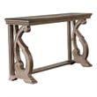 Gia Sofa Table- 50 Inch Rectangular- Carved Details- Brown Solid Wood