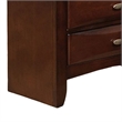 Simo Nightstand- Spacious Top- Nickel- 3 Drawers- Cherry Brown Solid Wood