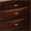 Simo Nightstand- Spacious Top- Nickel- 3 Drawers- Cherry Brown Solid Wood