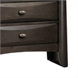 Simo Nightstand- Spacious Top- Metal Knobs- 3 Drawers- Gray Solid Wood