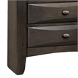 Simo Nightstand- Spacious Top- Metal Knobs- 3 Drawers- Gray Solid Wood