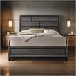 Erica Twin Size Bed- Gray and Black Wood Finish- Panel Style Headboard
