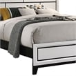 Erica King Size Bed- White and Black Wood Finish- Panel Style Headboard