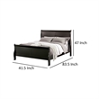 Ryla Twin Size Bed- Classic Sleigh Panel Headboard- Black Solid Wood
