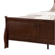 Ryla Queen Size Bed- Sleigh Panel Headboard- Dark Cherry Brown Solid Wood