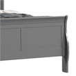 Ryla Full Size Bed- Sleigh Panel Headboard- Classic Light Gray Solid Wood