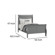 Ryla Full Size Bed- Sleigh Panel Headboard- Classic Light Gray Solid Wood