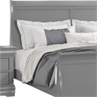 Ryla Queen Size Bed- Sleigh Panel Headboard- Classic Light Gray Solid Wood
