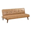 Sena Futon Convertible Sofa Bed Sleeper Couch- Light Brown Faux Leather