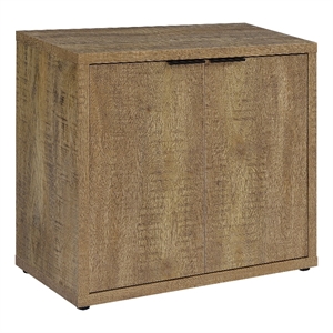 Azia Accent Cabinet- 2 Doors- Adjustable Shelves- Mango Brown Wood Frame