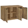 Azia Accent Cabinet- 47 Inch with 3 Doors- Shelves- Mango Brown Wood