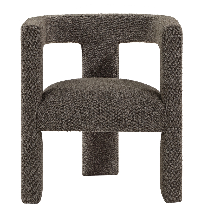 Hellen Accent Side Chair- Fully Upholstered Chocolate Brown Boucle Fabric