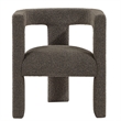 Hellen Accent Side Chair- Fully Upholstered Chocolate Brown Boucle Fabric