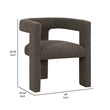 Hellen Accent Side Chair- Fully Upholstered Chocolate Brown Boucle Fabric