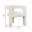 Hellen Accent Side Chair- Fully Upholstered in Soft White Boucle Fabric