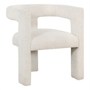 Hellen Accent Side Chair- Fully Upholstered in Soft White Boucle Fabric