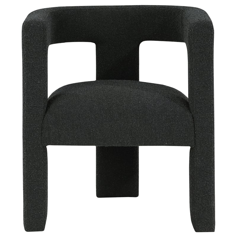 Hellen Accent Side Chair- Fully Upholstered in Black Boucle- Foam Cushion