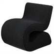 Zea Unique Accent Side Chair- Curved- Modern Gray Boucle Upholstery- Metal