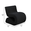 Zea Unique Accent Side Chair- Curved- Modern Gray Boucle Upholstery- Metal