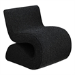 Zea Unique Accent Side Chair- Curved- Modern Gray Boucle Upholstery- Metal