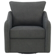 Adia Swivel Glider Chair- Gray Boucle Upholstery- Cushioned- Curved Arms