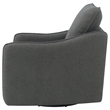 Adia Swivel Glider Chair- Gray Boucle Upholstery- Cushioned- Curved Arms