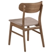 Dora Dining Chair Set of 2- Brown Fabric- Walnut Brown Wood- 19 Inch