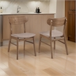 Dora Dining Chair Set of 2- Brown Fabric- Walnut Brown Wood- 19 Inch