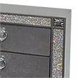 Laine Nightstand- 2 Drawers- Crystal Like Acrylic Trim- Gray Solid Wood