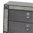 Laine Nightstand- 2 Drawers- Crystal Like Acrylic Trim- Gray Solid Wood