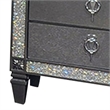 Laine Nightstand- 2 Drawers- Crystal Like Acrylic Trim- Gray Solid Wood
