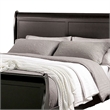 Ryla Full Size Bed- Sleigh Panel Headboard and Footboard- Black Solid Wood
