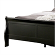 Ryla Full Size Bed- Sleigh Panel Headboard and Footboard- Black Solid Wood