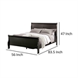 Ryla Full Size Bed- Sleigh Panel Headboard and Footboard- Black Solid Wood