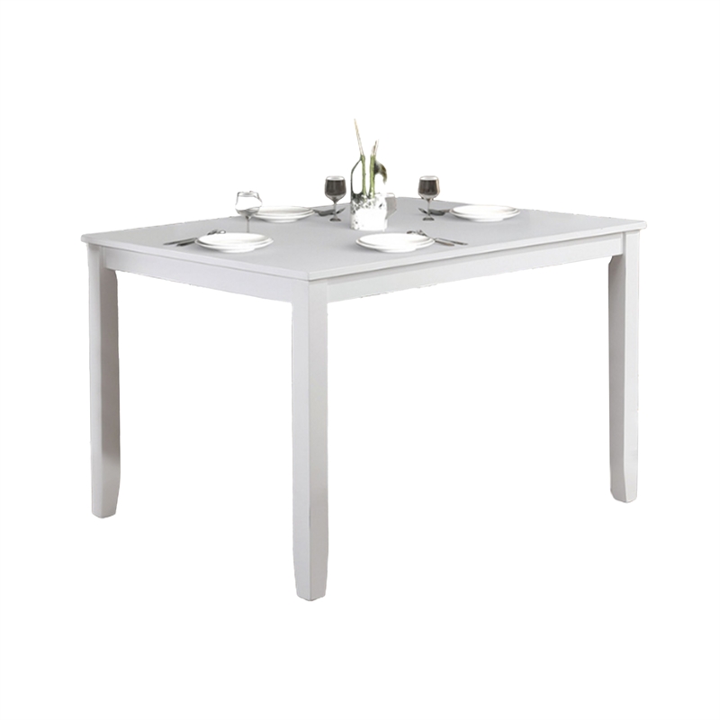 Ziko 5 Piece Dining Table Set- 4 Crossed Back Chairs- White Solid Wood