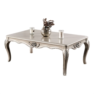 Roche Coffee Table- 53 Inch- Classical Cabriole Legs- Champagne Gold Wood