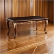 Saili Coffee Table- Gold Carvings- 48 Inch- Cabriole- Tobacco Brown Wood
