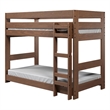 Twin/Twin Bunk Bed with Ladder- Brazilian Pine- Solid Wood- Mahogany