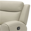 Cobe Manual Recliner Chair- Solid Wood and Soft Top Grain Beige Leather