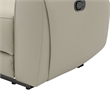 Cobe Manual Recliner Chair- Solid Wood and Soft Top Grain Beige Leather