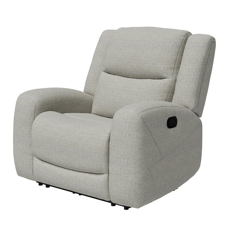 Gira Manual Recliner Chair with Contour Armrest- Wood Frame- Beige Fabric