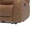Leos Manual Recliner Chair- Contour Armrest- Wood Frame- Brown Leather