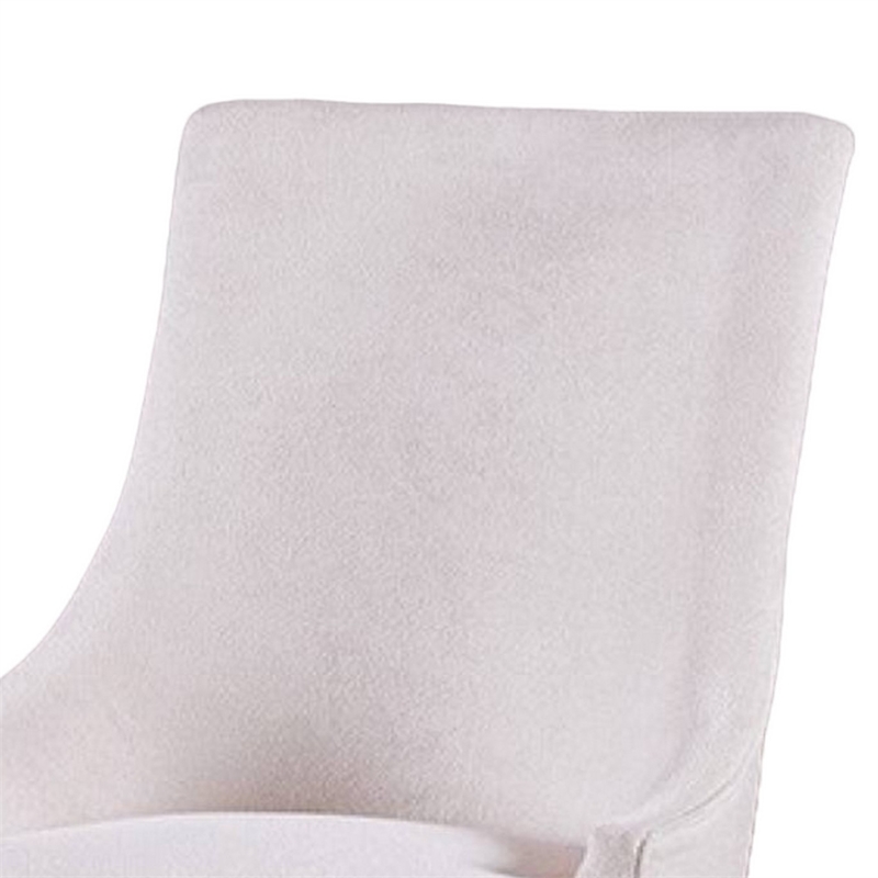 Luke Dining Armchair Set of 2 with Wingbacks- Padded- Black Wood- Beige