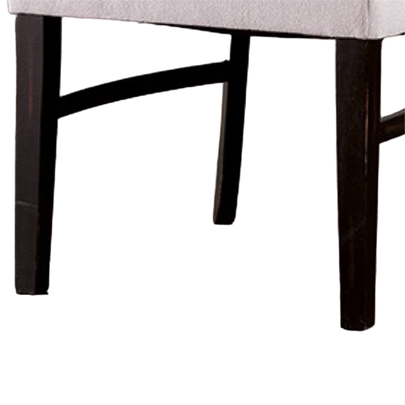 Luke Dining Armchair Set of 2 with Wingbacks- Padded- Black Wood- Beige