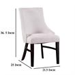 Luke Dining Armchair Set of 2 with Wingbacks- Padded- Black Wood- Beige