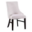 Luke Dining Armchair Set of 2 with Wingbacks- Padded- Black Wood- Beige