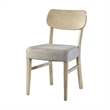 Kene Dining Side Chair Set of 2- Contour Back- Tapered Legs- Gray Fabric