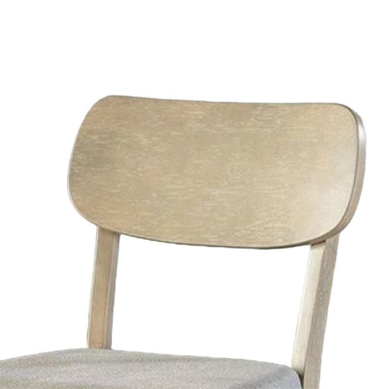 Kene Dining Side Chair Set of 2- Contour Back- Tapered Legs- Gray Fabric
