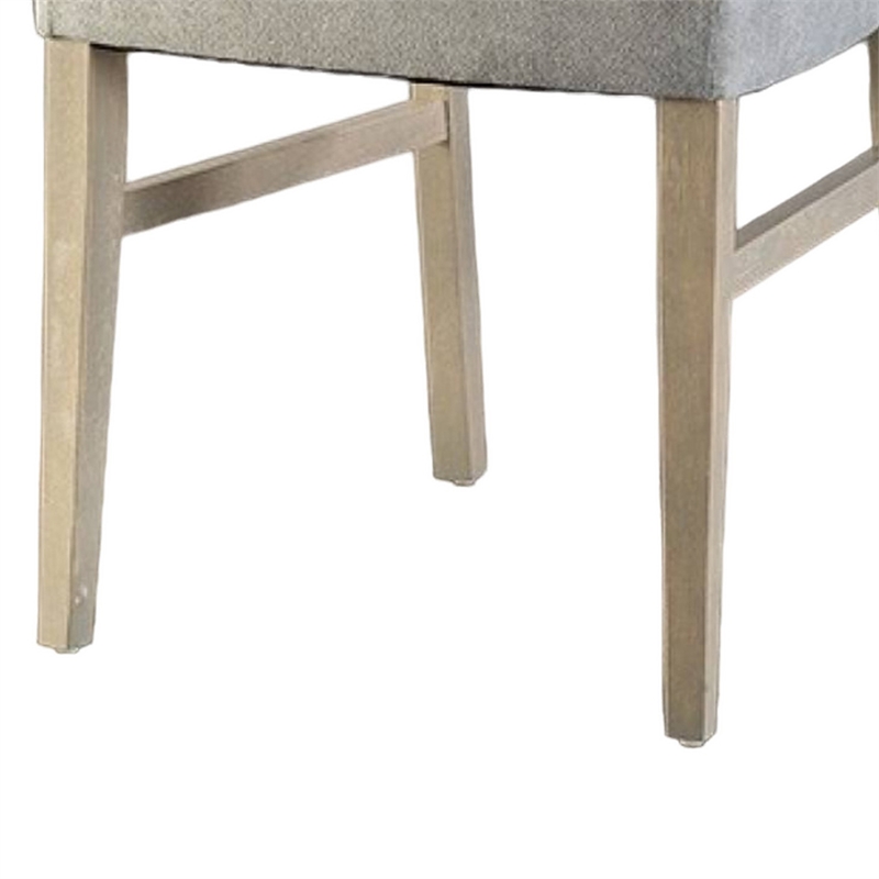 Kene Dining Side Chair Set of 2- Contour Back- Tapered Legs- Gray Fabric